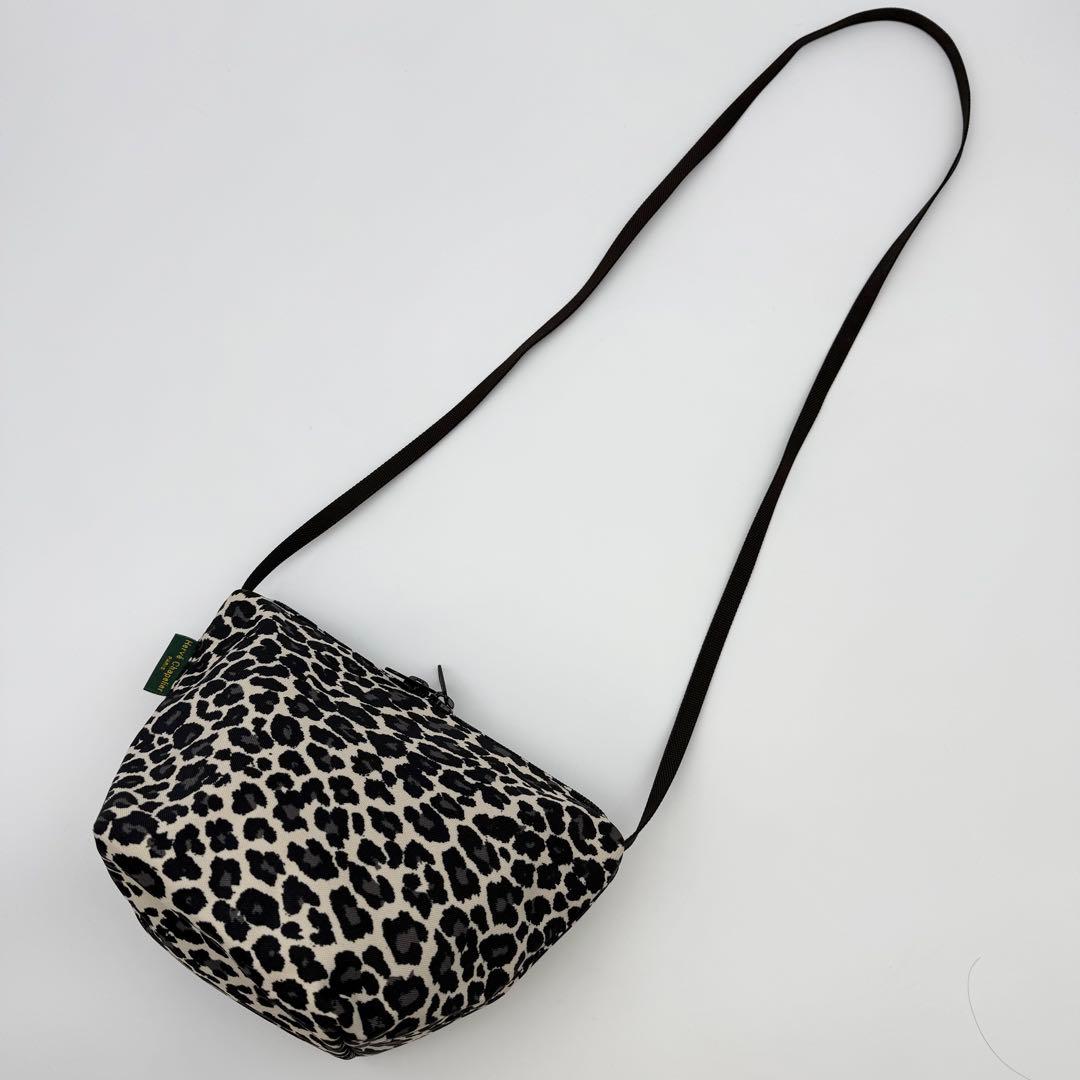 極美品】エルベシャプリエ 2885F 舟型ショルダーバッグ S パンサー