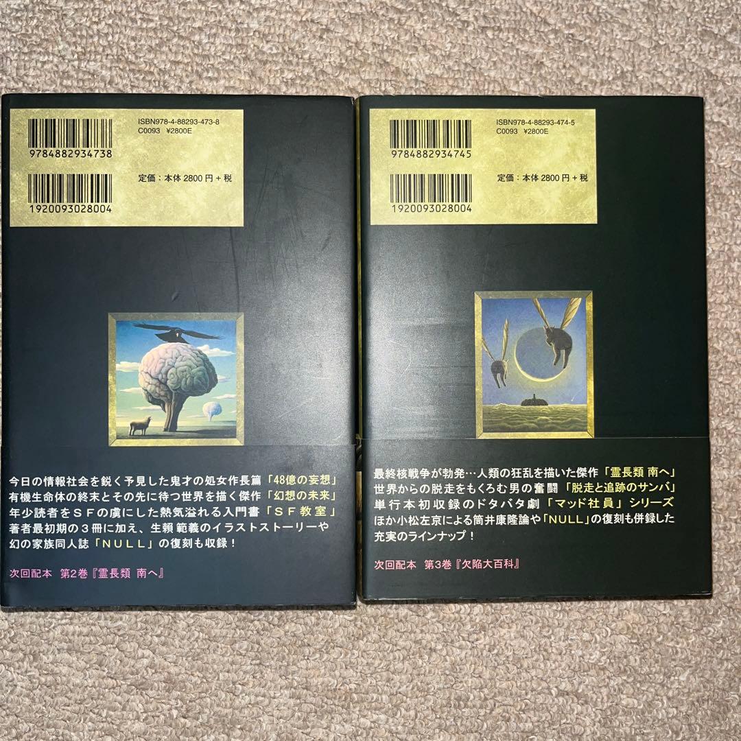筒井康隆コレクション I 「48億の妄想」II 「霊長類 南へ」 サイン本