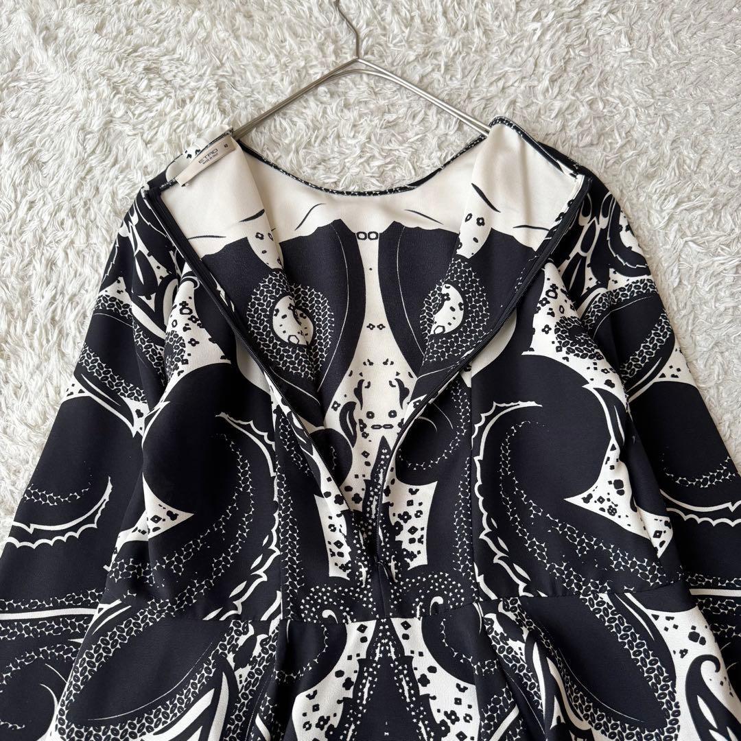 極美品 エトロ シルク ペプラム ブラウス ペイズリー フレア ジップ 絹