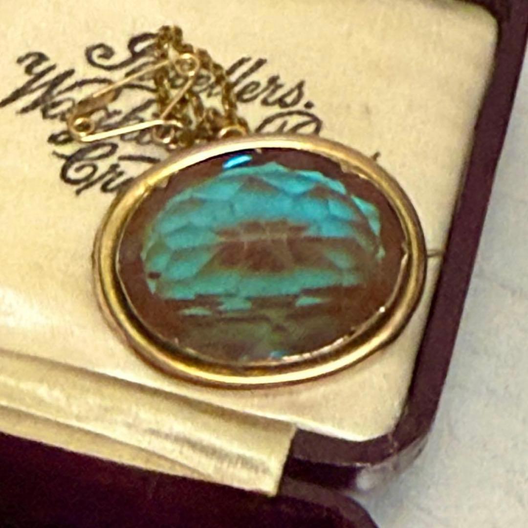 アンティーク　サフィレット　特大オーバル　ブローチ　ペンダントトップ　2ウェイ □サフィレット | アンティークジュエリー bluette antique【ブルー