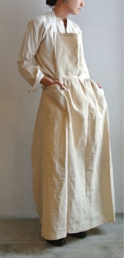 1950年代 フランス軍 HM ホスピタルミリタリー エプロン リネン