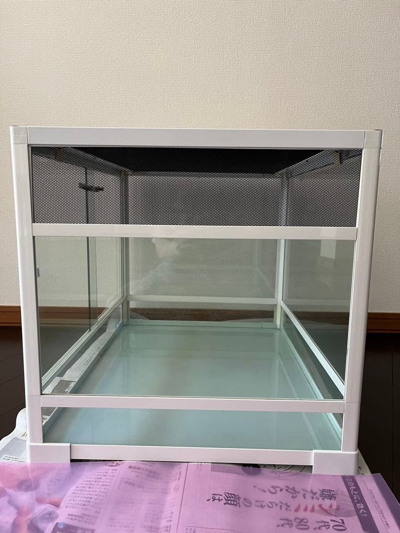 SANKO ガラスケージ 中型 ホワイト60.5×45.5×45.2 三晃商会WEBページ