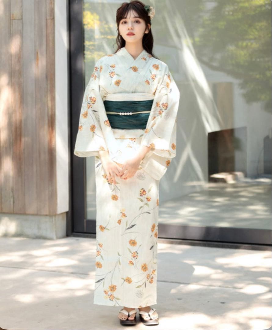 浴衣セット　新品　未開封　Dita オトナ浴衣　蒲公英色の花あそび