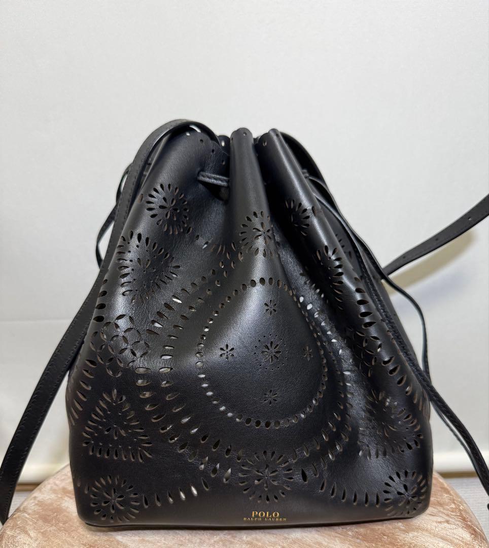 ポロラルフローレン カットワーク ネイティブ柄巾着ショルダーバッグ Polo ID レザー ミニ チェーン バッグ （ショルダーバッグ）｜POLO