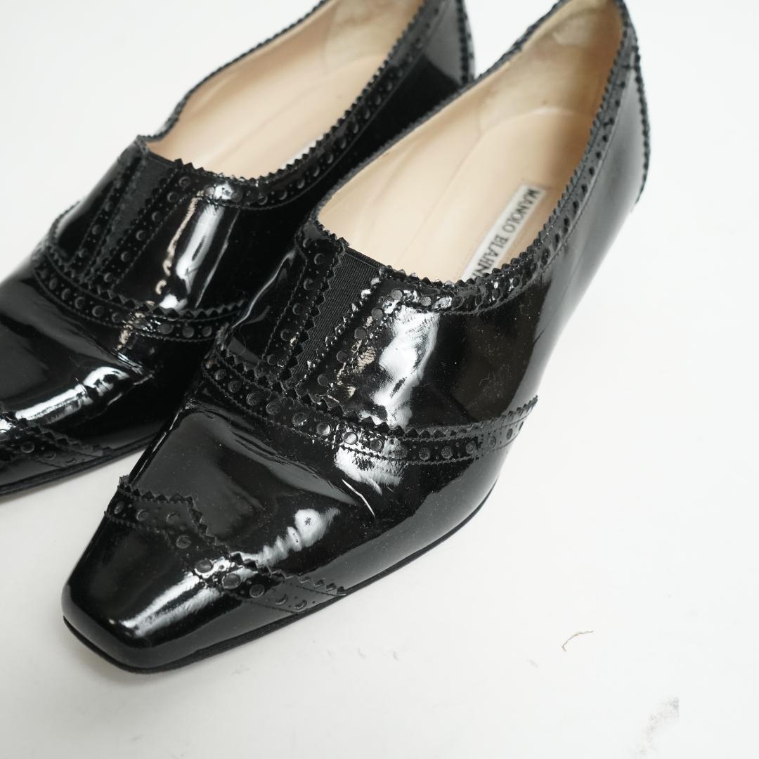 【美品】マノロブラニク エナメル ローファー レザー 24.5cm