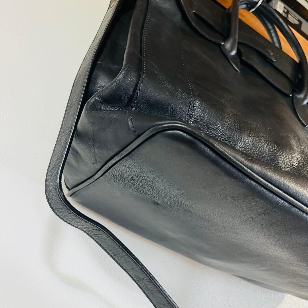 本革】オーダー品 フルレザーショルダーバック ブラック 一点もの