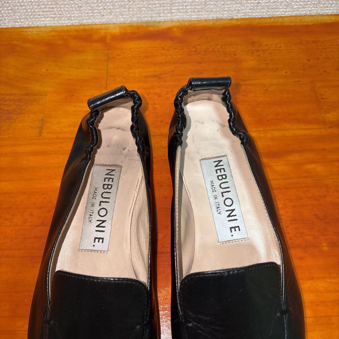 ネブローニ フラットシューズ ローファー 23.5cm 37 黒 ブラック