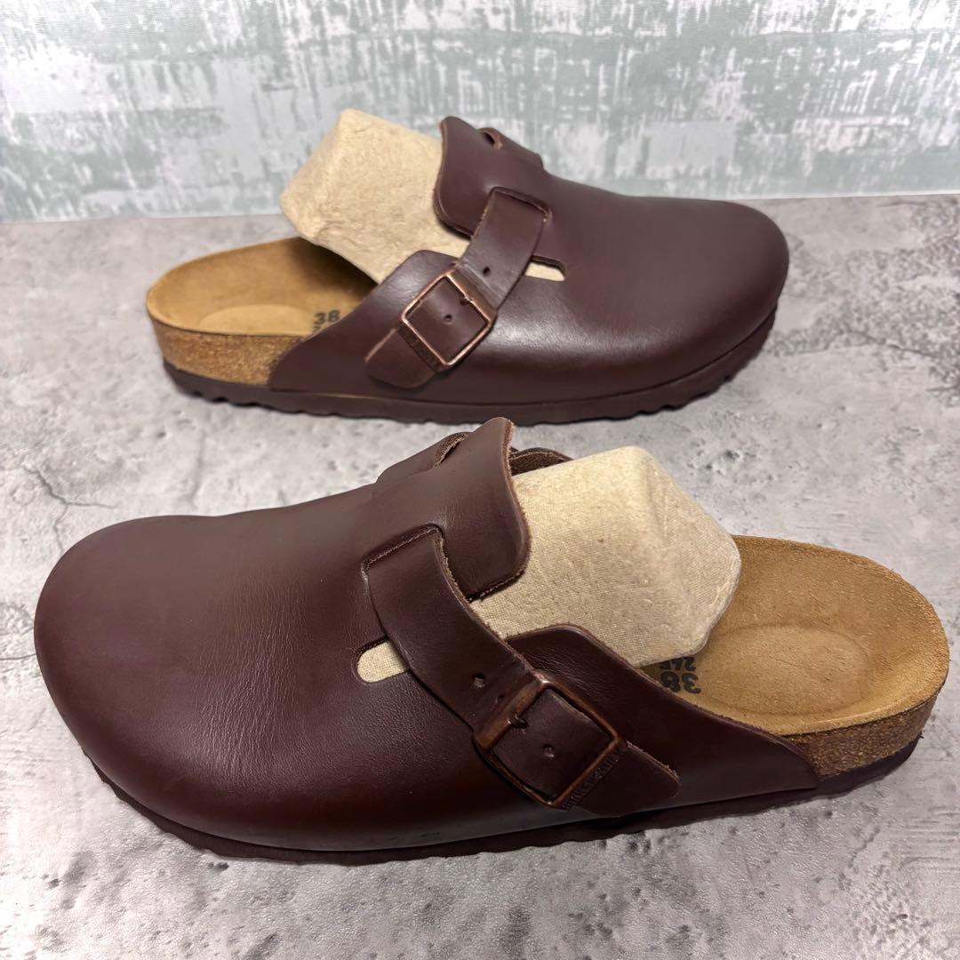 【美品！】ビルケンシュトック ボストン 24.5cm 38 ブラウン レザー 茶