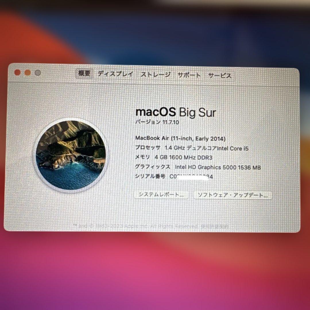 軽量11インチ】MacBook Air Early 2014 充放電130回 - メルカリ