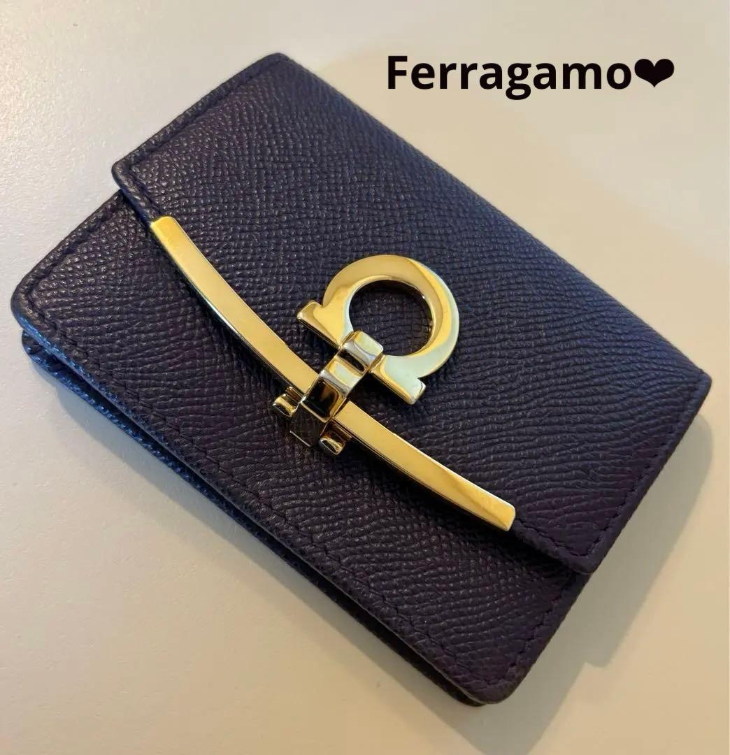 Ferragamo 名刺入れ★ フェラガモ Ferragamo カードケース 名刺入れ マネークリップ付き