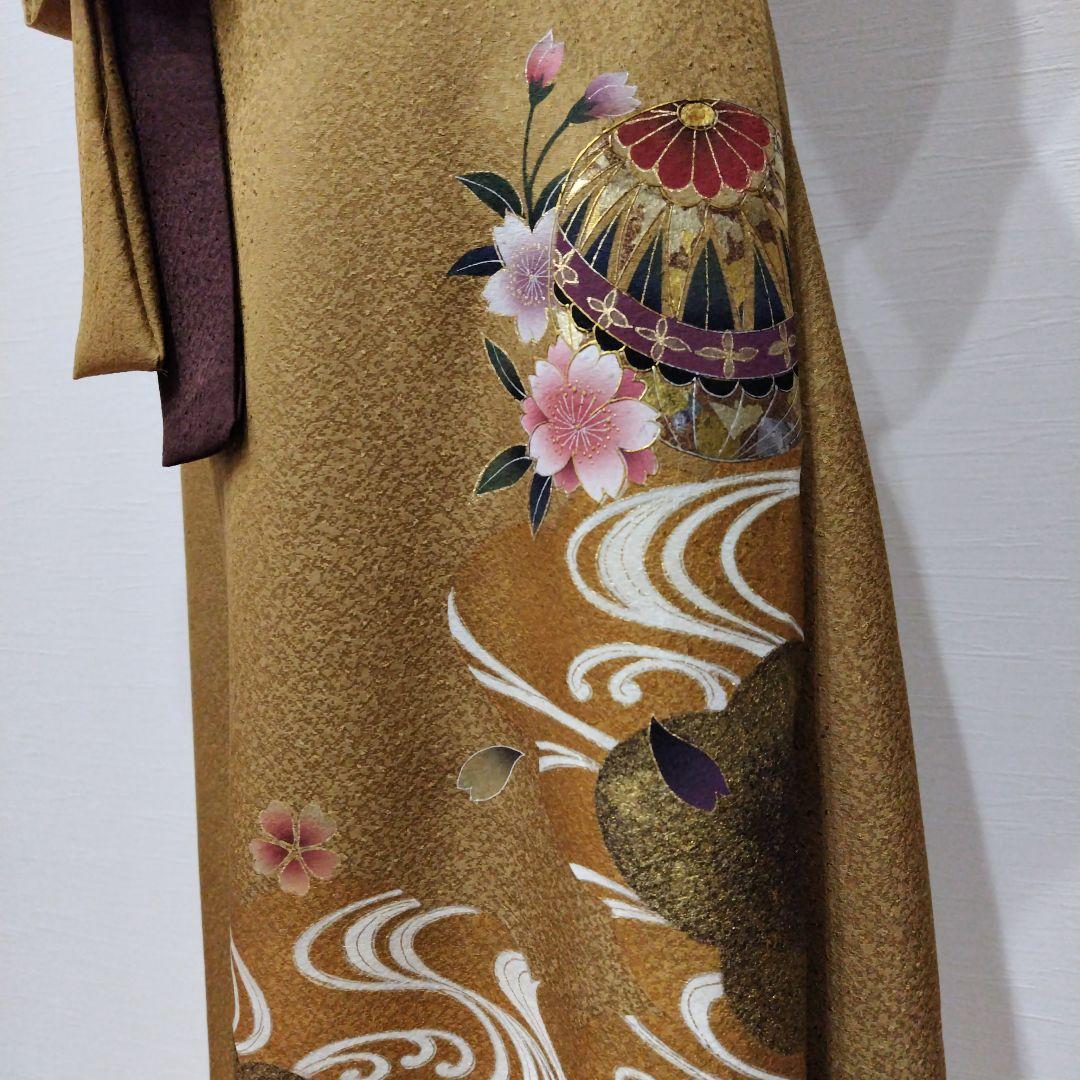 振袖 フレンチワンピースドレス リボン付き 福寿茶色 新品未使用品