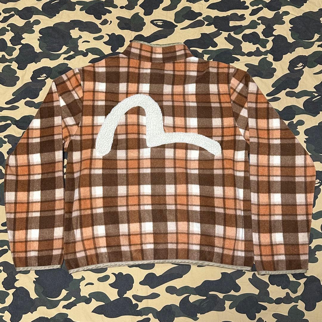 evisu エヴィス フリース 40 希少】EVISU エヴィス フリースジャケット メンズ サイズ40 L相当