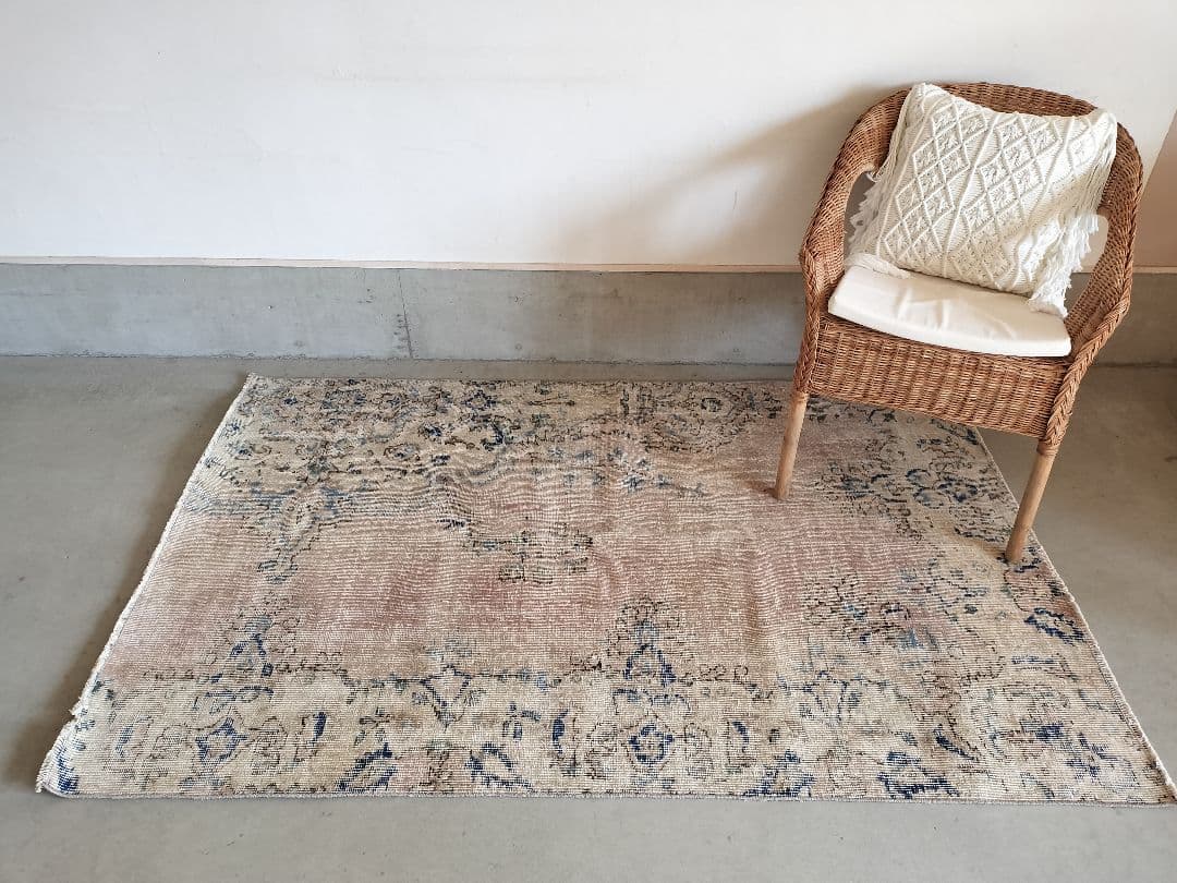 【タコ物語】シャビーなモーブピンクのヴィンテージラグ　No.722 タコ物語】シャビーなモーブピンクのヴィンテージラグ No.722 シャビー