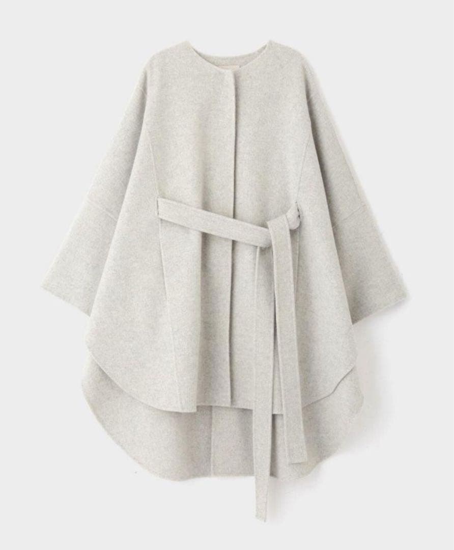 LE PHIL ルフィル ソフトウールリバーポンチョ コート グレー - メルカリ