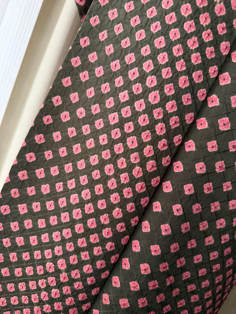 よし様専用 正絹 小紋 着物 チョコブラウン×ピンク 総絞り 単品 - メルカリ