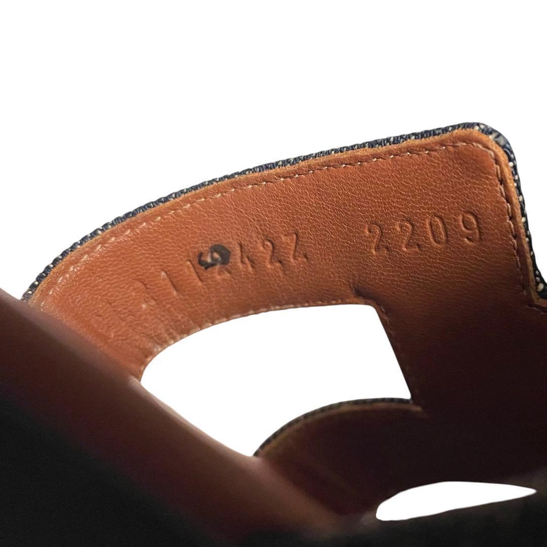 《未使用級》HERMES エルメス オラン サンダル デニム 36 1/2