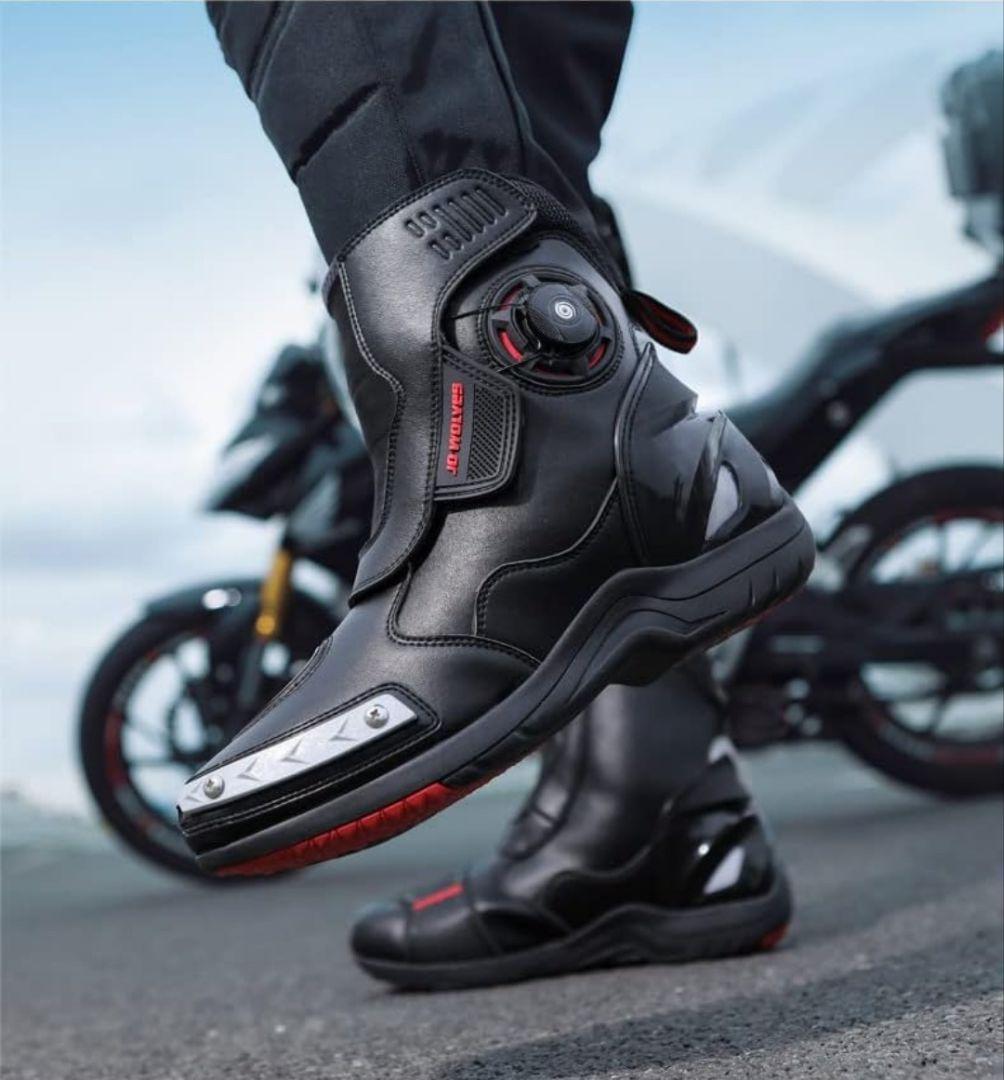 新品 JG WOLVES ハイカットバイクブーツ 26.5 ブラック】 - メルカリ