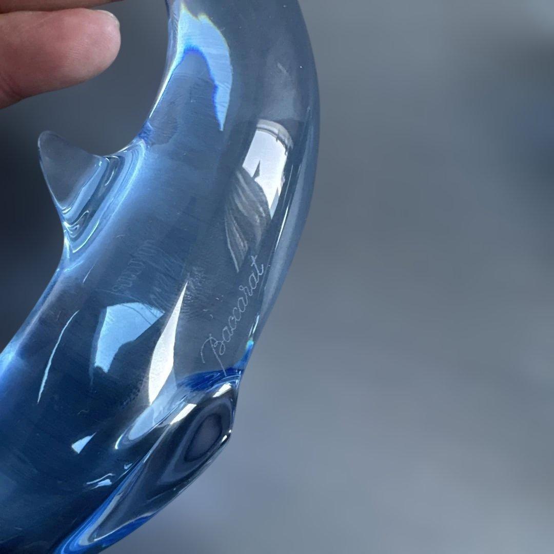 Baccarat 青色ガラス製イルカの彫刻 - メルカリ