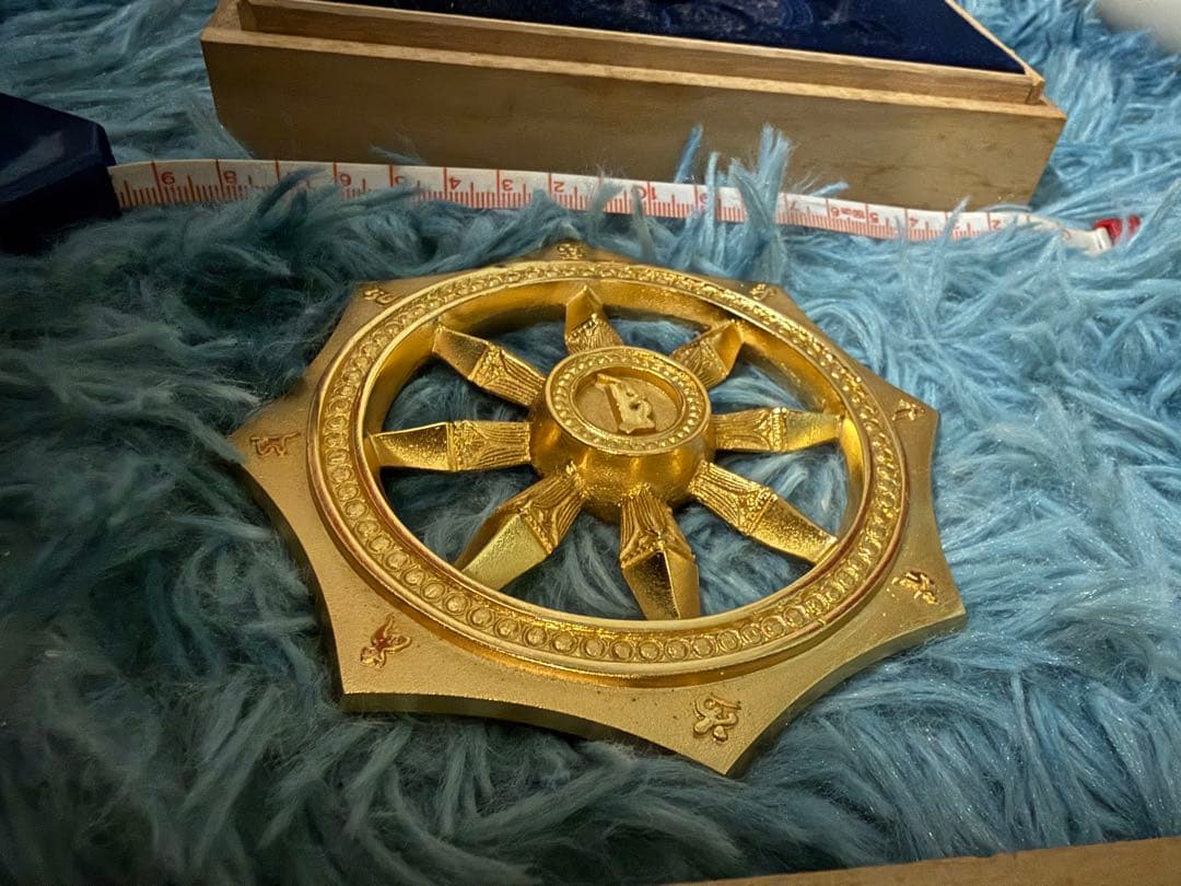 輪廻転生瞑想法秘伝 準胝尊秘密光明七宝輪寶 共箱付き 立て掛け 七宝輪