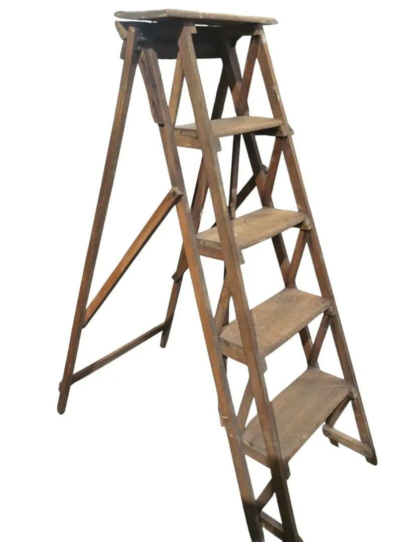ステップラダー　アンティーク　ヴィンテージ シャビー　脚立　フランス製? イギリス アンティーク ステップラダー 脚立 ディスプレイ 12043