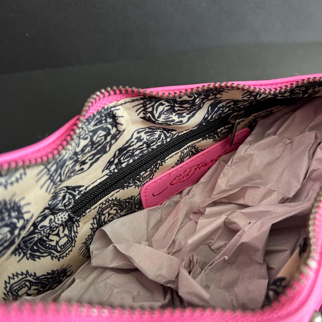 新品】Ed Hardy エドハーディー スカル ハンドバッグ y2k ピンク