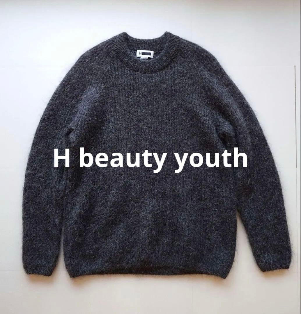 H beauty youth モヘア ニット セーター チャコール グレー M 中古・古着通販】H BEAUTY&YOUTH (エイチ ビューティー&ユース) MOHAIR
