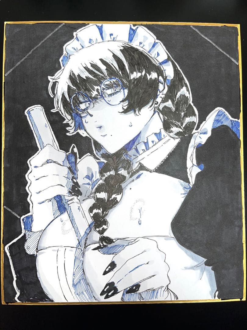 手描きイラスト オリジナル アナログイラスト 【一点物】 【色紙