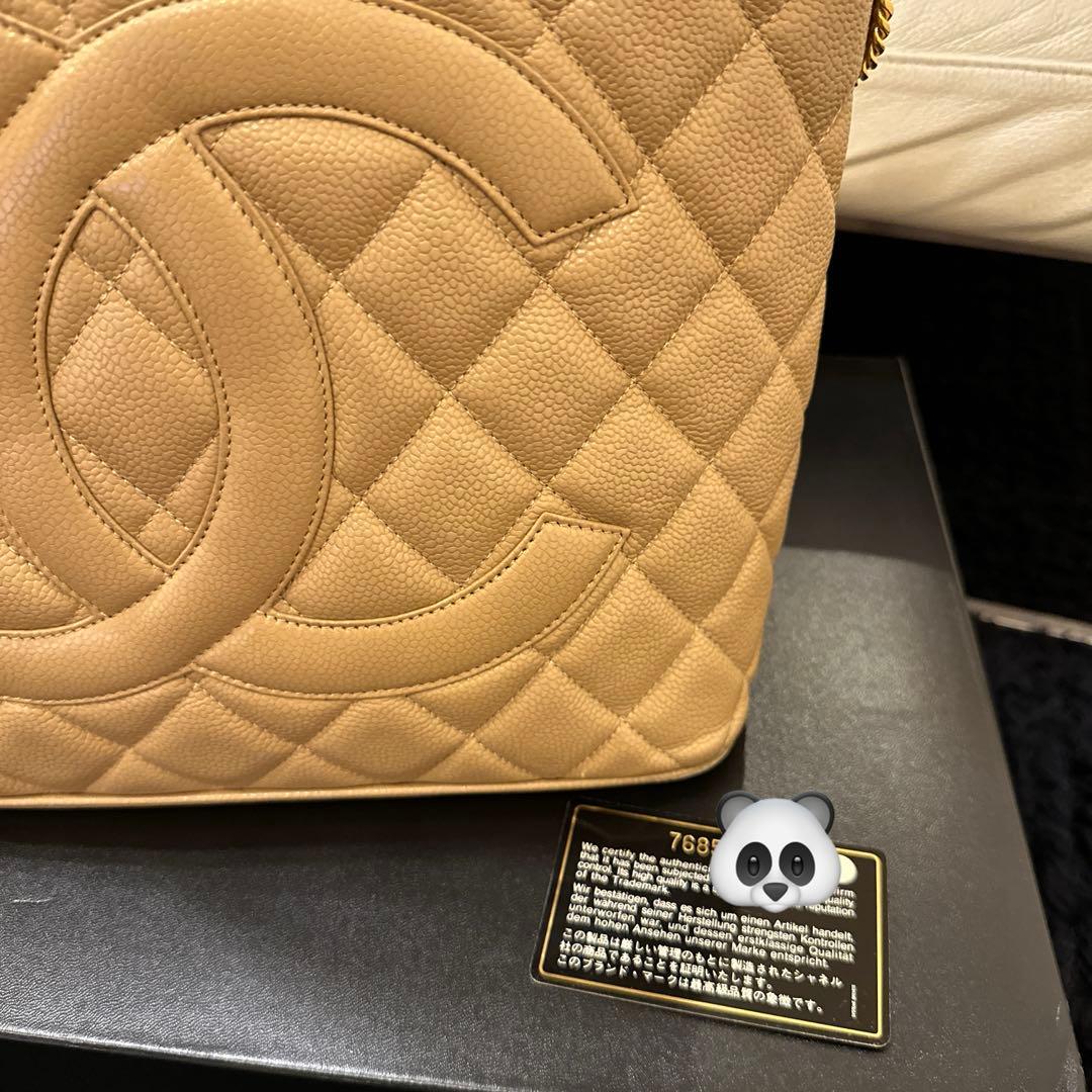 《正規品》CHANEL 復刻トート　ベージュ　ゴールド金具　キャビアスキン