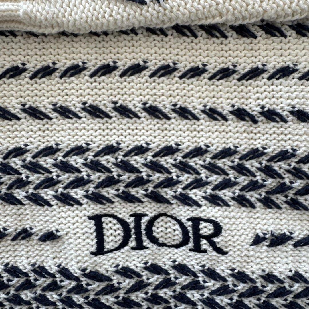 Dior ストライプ クルーネックセーター 白 XS