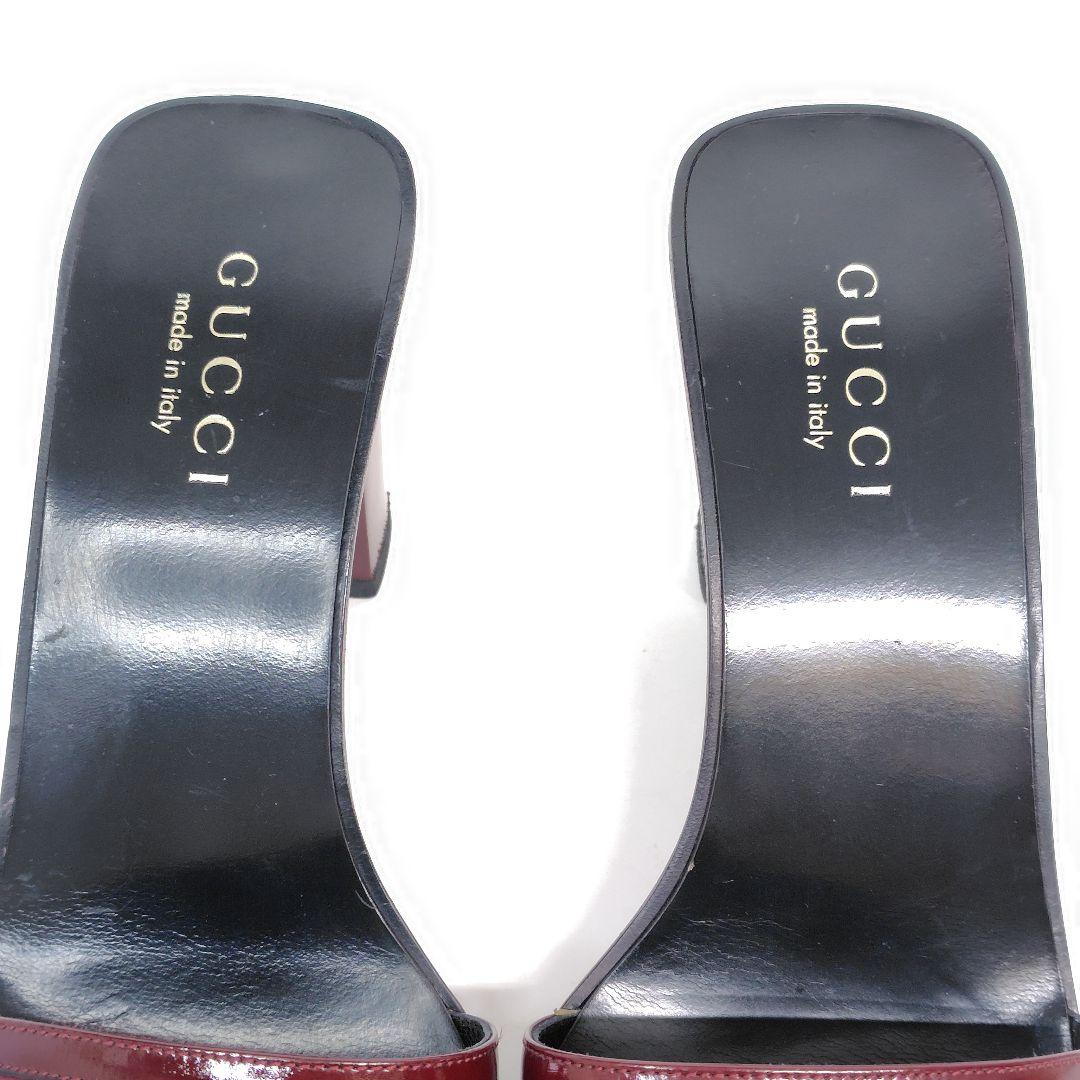 ☆美品☆GUCCI グッチ ヒールサンダル 25cm ミュール 8B チャンキー