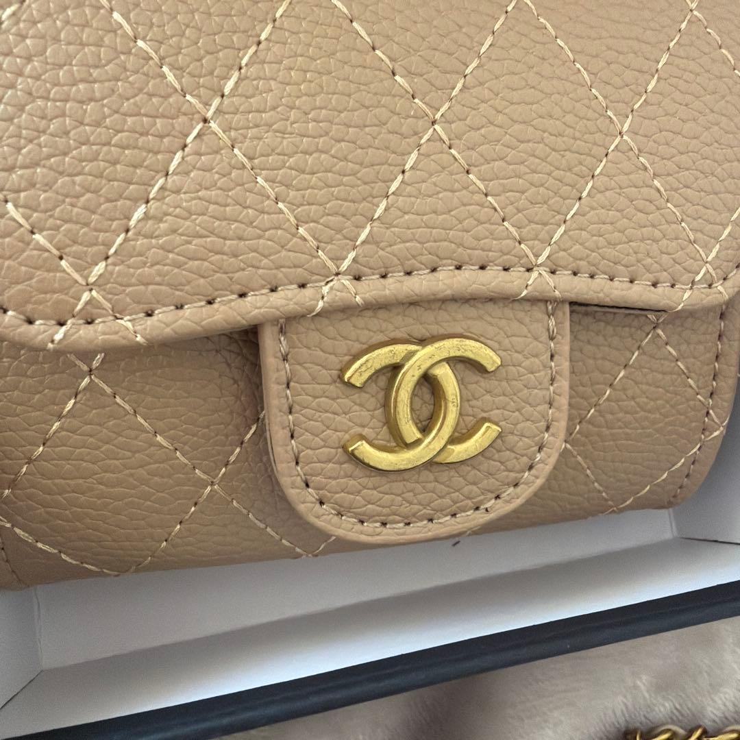 新品未使用 ノベルティーCHANEL ベージュ キルティング ショルダー