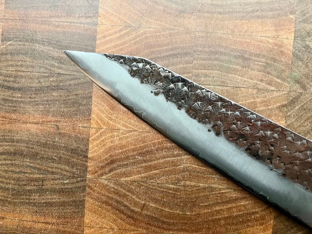 黒崎 優 閃光 鋭 ハイス SG2 鎚目 牛刀 包丁 180mm 黒アクリル柄