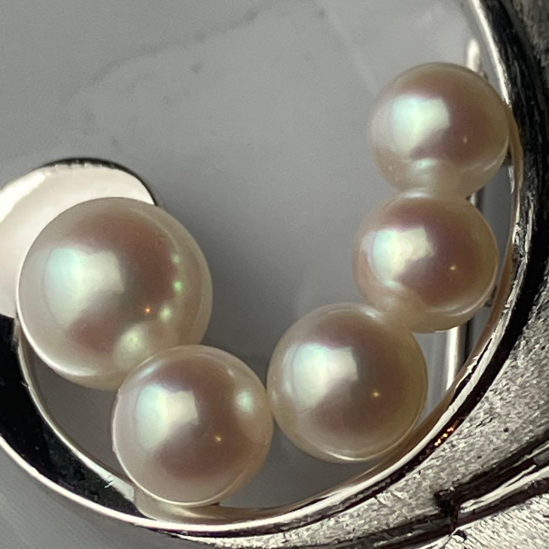 MIKIMOTO ミキモト あこや 本真珠 パール ブローチ リーフ 5粒 - メルカリ