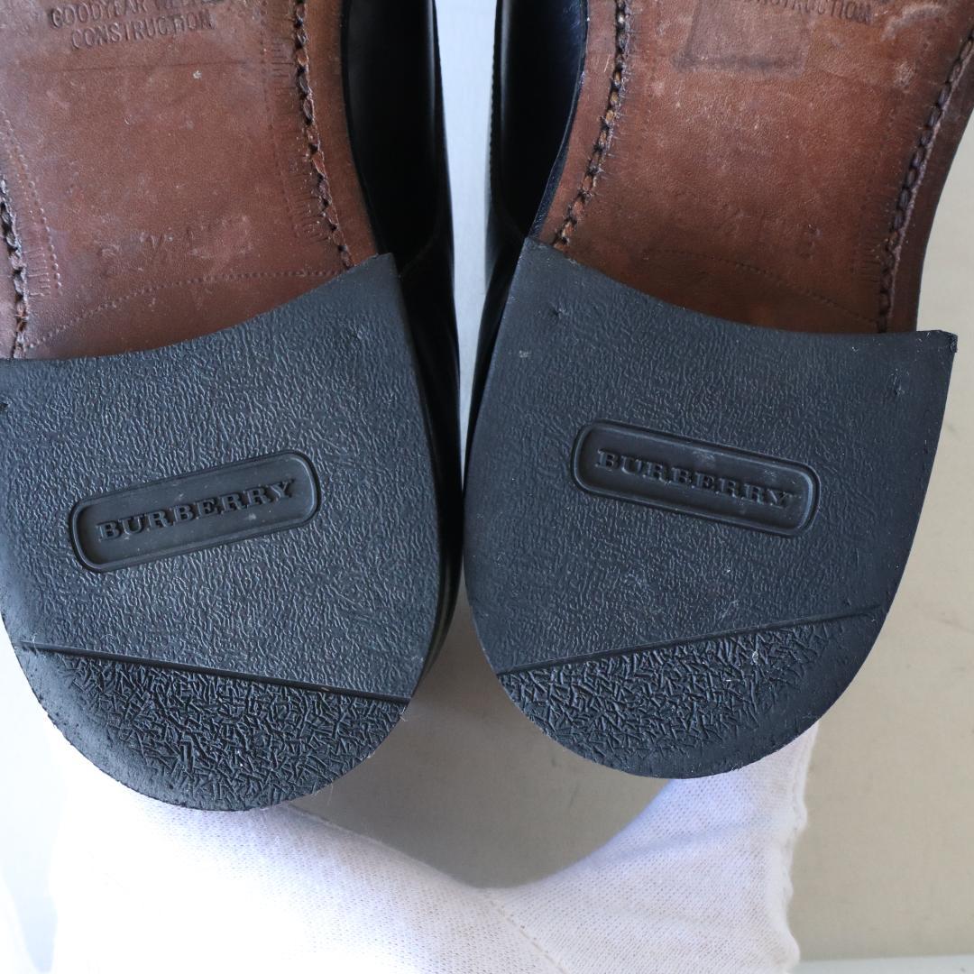 美品　バーバリー　大塚製靴　外羽根プレーントゥ　黒　25.5cm EEE