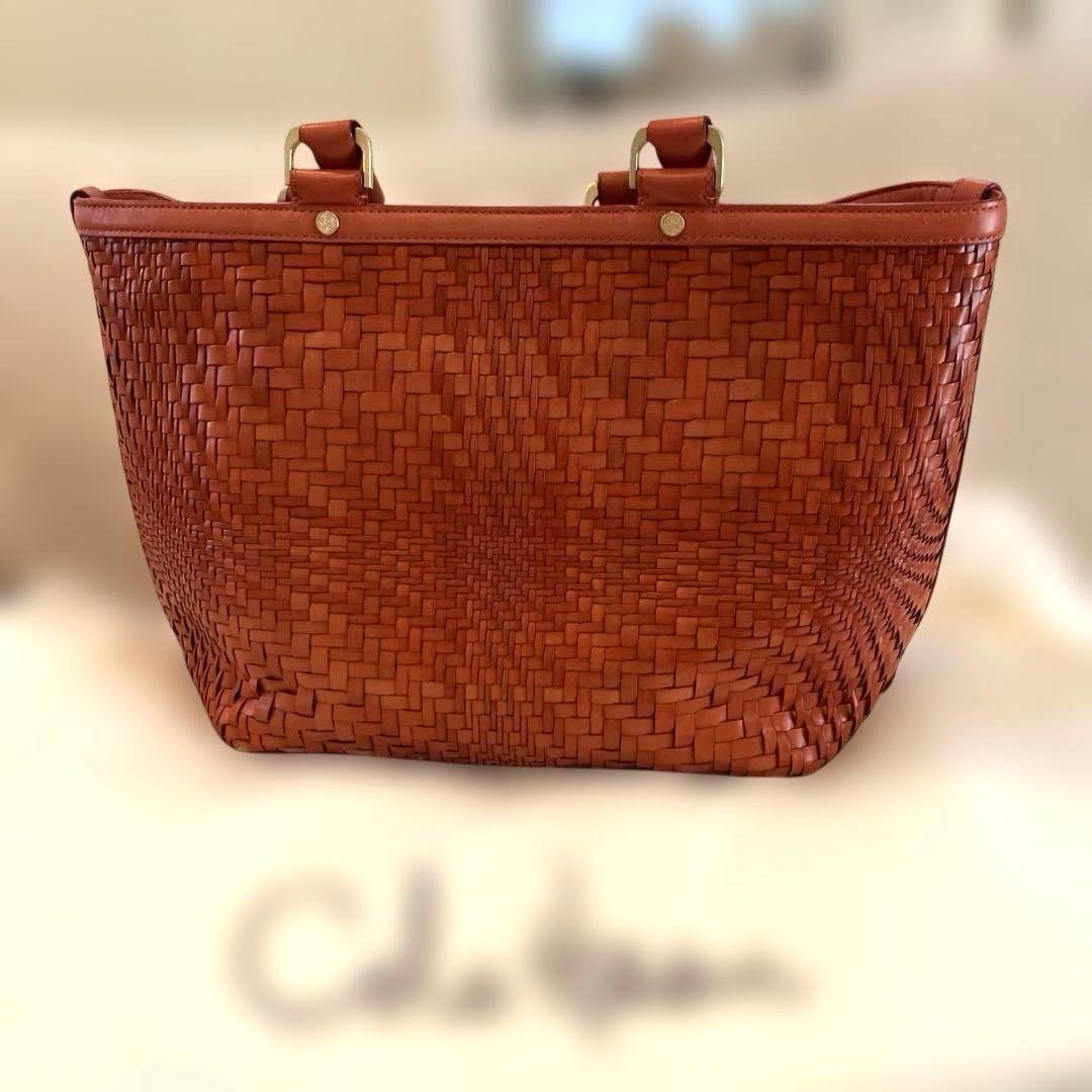 コールハーン☆オレンジ系カゴトートバッグ 美品 20日まで特価