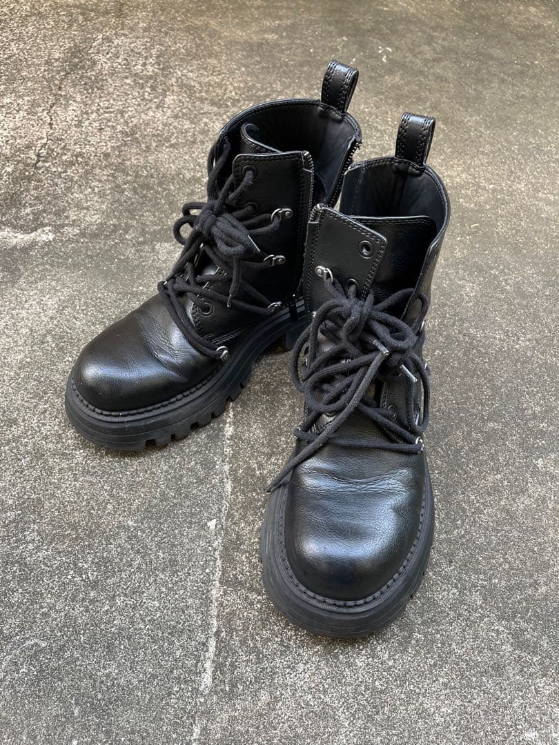 ああ様専用 ZARA ボリュームレースアップブーツ 42 - メルカリ