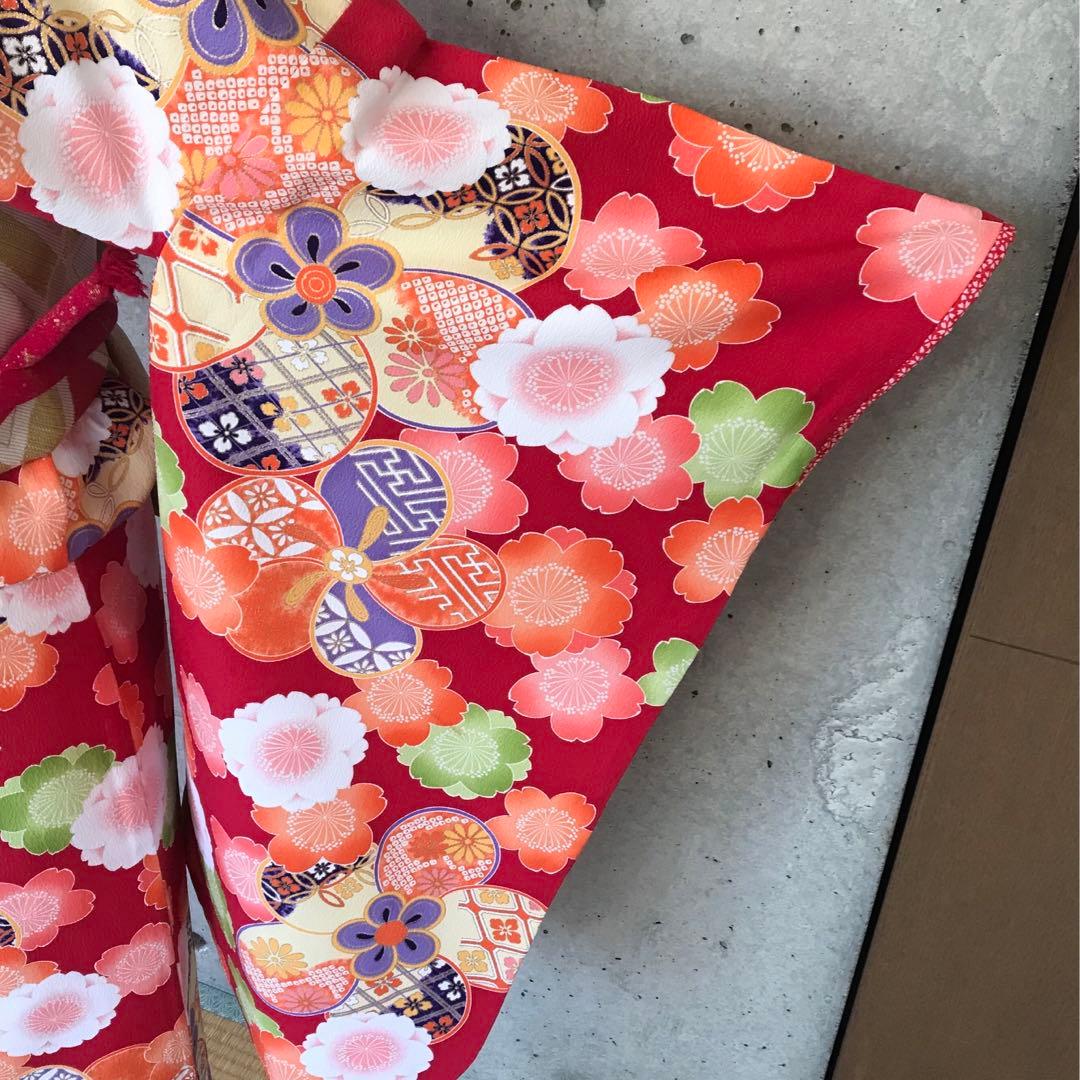 乙葉】化繊 二尺袖 振袖 花柄 子供向け - メルカリ