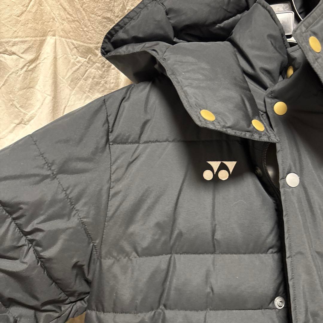 YONEX フード付きダウンロングジャケット ブラック - メルカリ