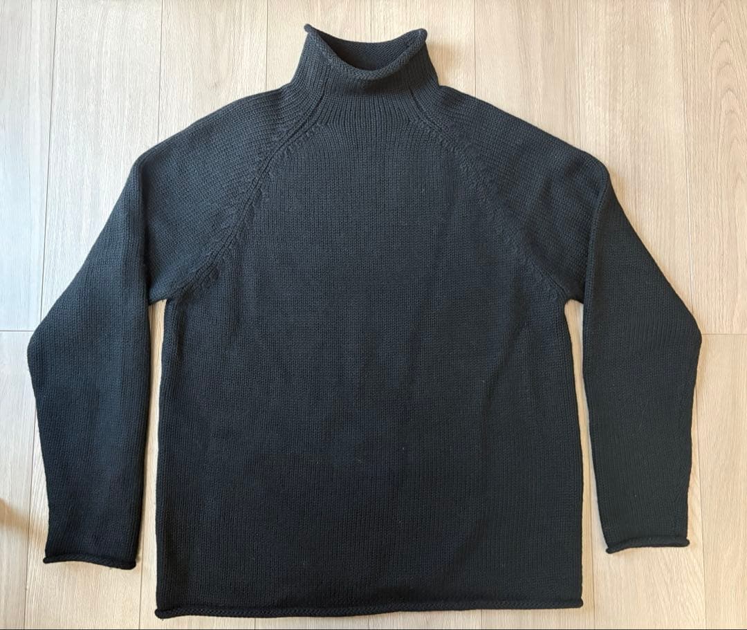 90s J.Crew ジェイクルー ロールネックウールニット セーター M 黒 90年代 J.CREW ジェイクルー ロールネック ウールニットセーター