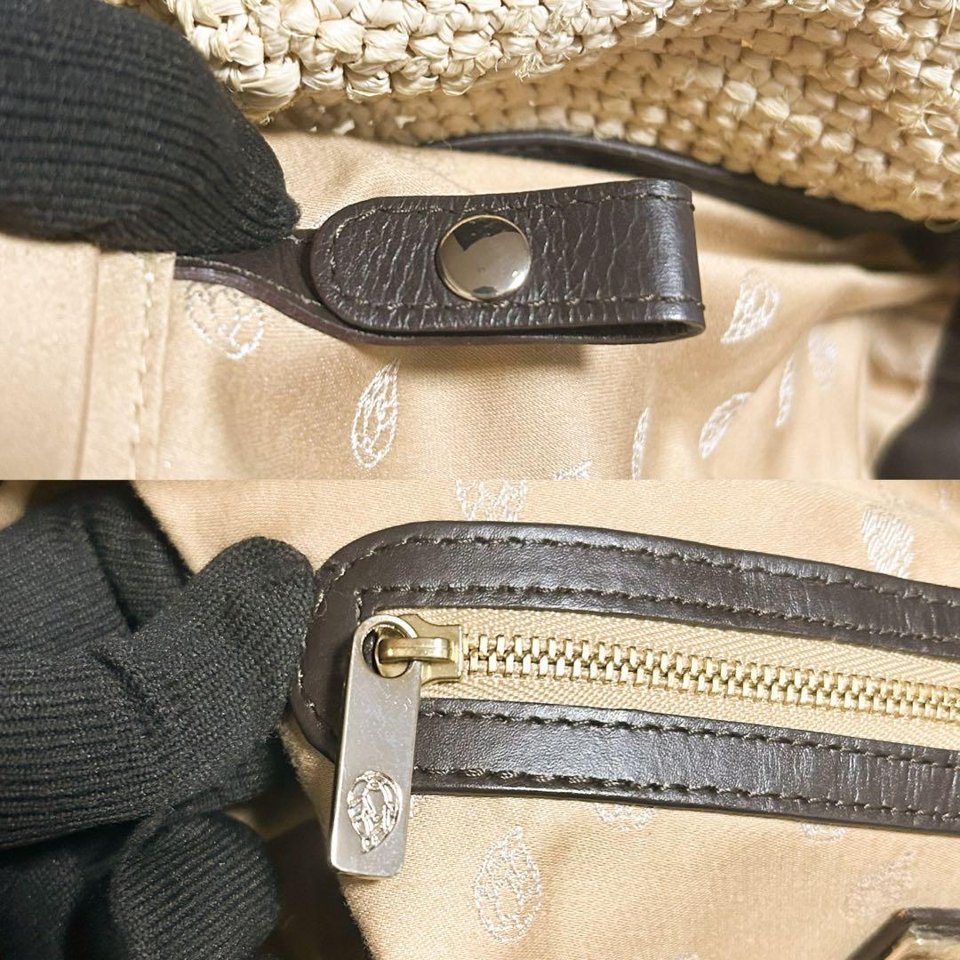 ヘレンカミンスキー カゴバッグ ラフィア ハンドバッグ ベージュ A4