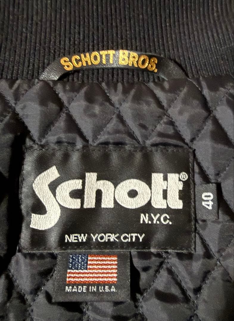 A*i様 USA製 Schott スタジャン ブラック 40サイズ