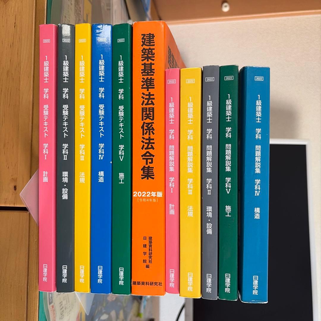 令和7年　2025年　1級建築士試験テキストセット 学科合格　日建学院 日建学院一級建築士 2025年版 令和7年度 セット 法令集 テキスト 問題