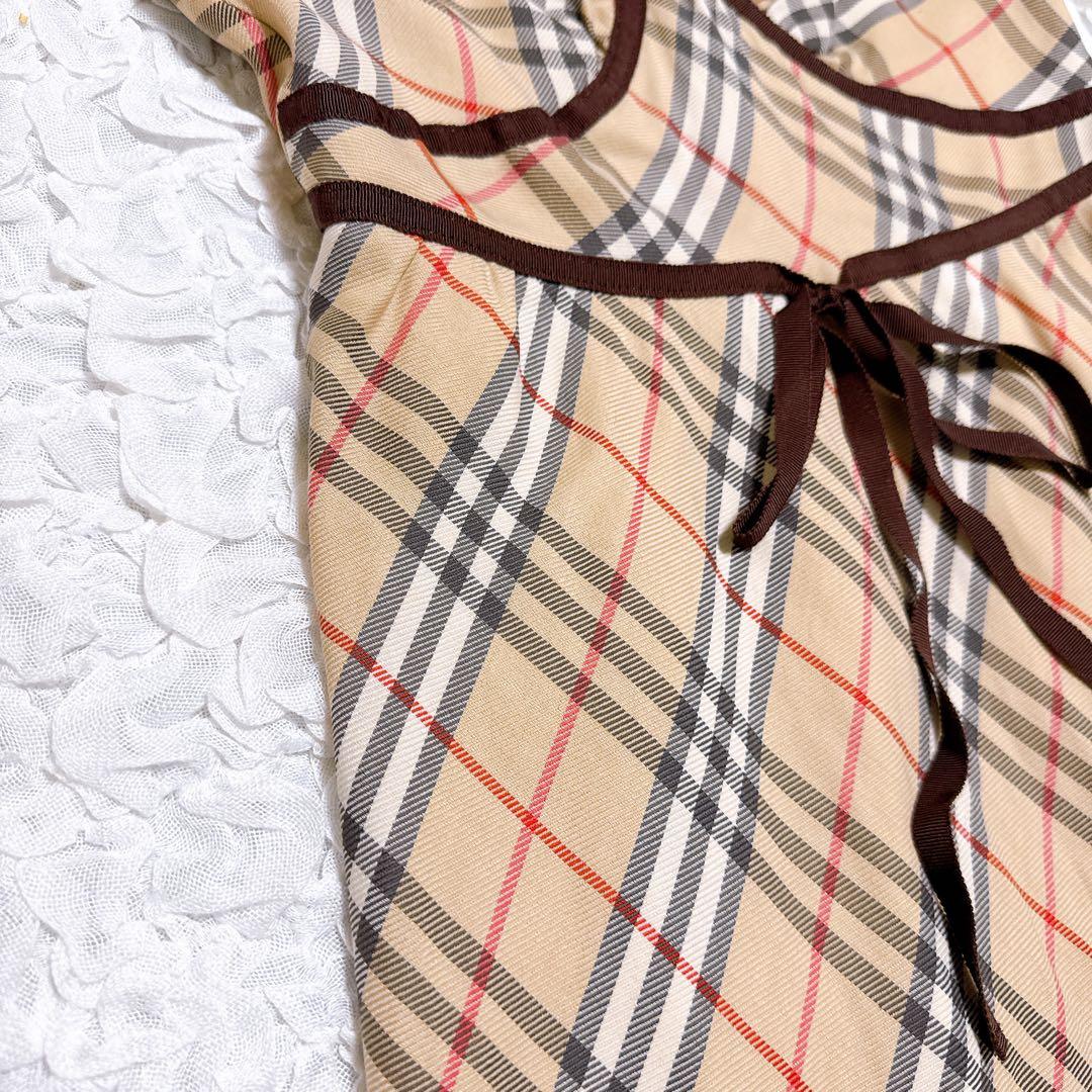 バーバリーブルーレーベル ノバチェック ワンピース ノースリーブ