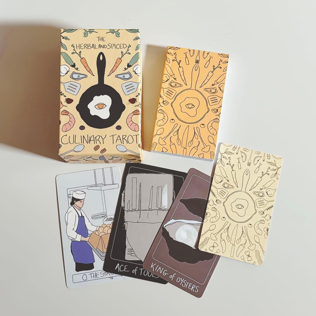 【超希少】Herbal and Spiced Culinary Tarot 10.3*6cm Gourmet Tarot 80 Pcs Cards Tarot Made Flavourful The Art