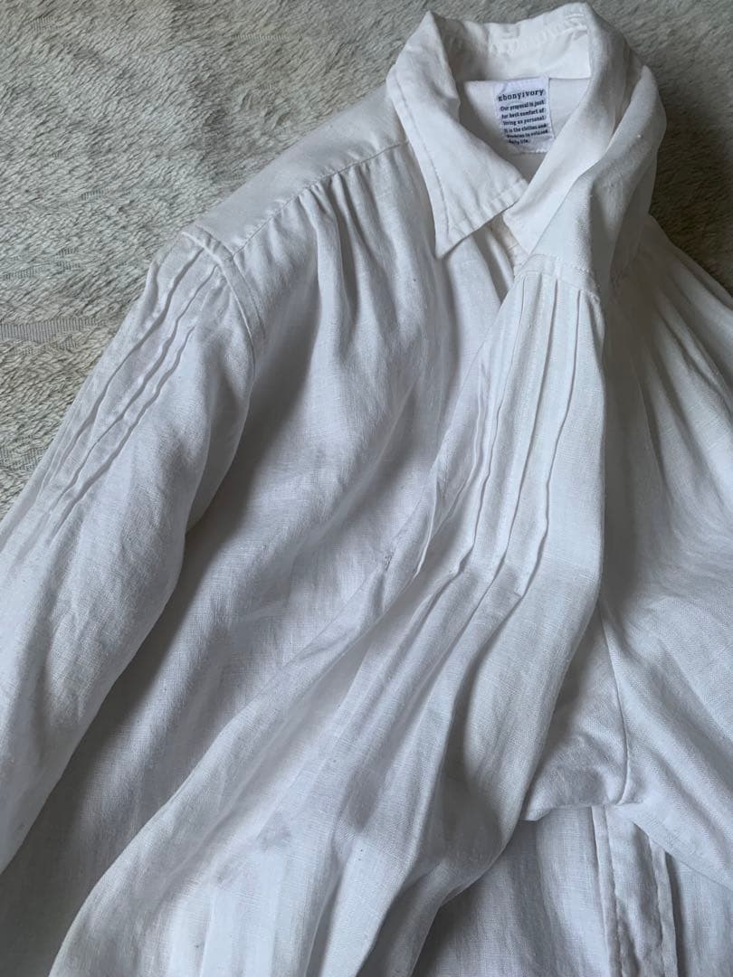 CELINE エディスリマン エンブロイダリーカラー 長袖白シャツ ブラウス