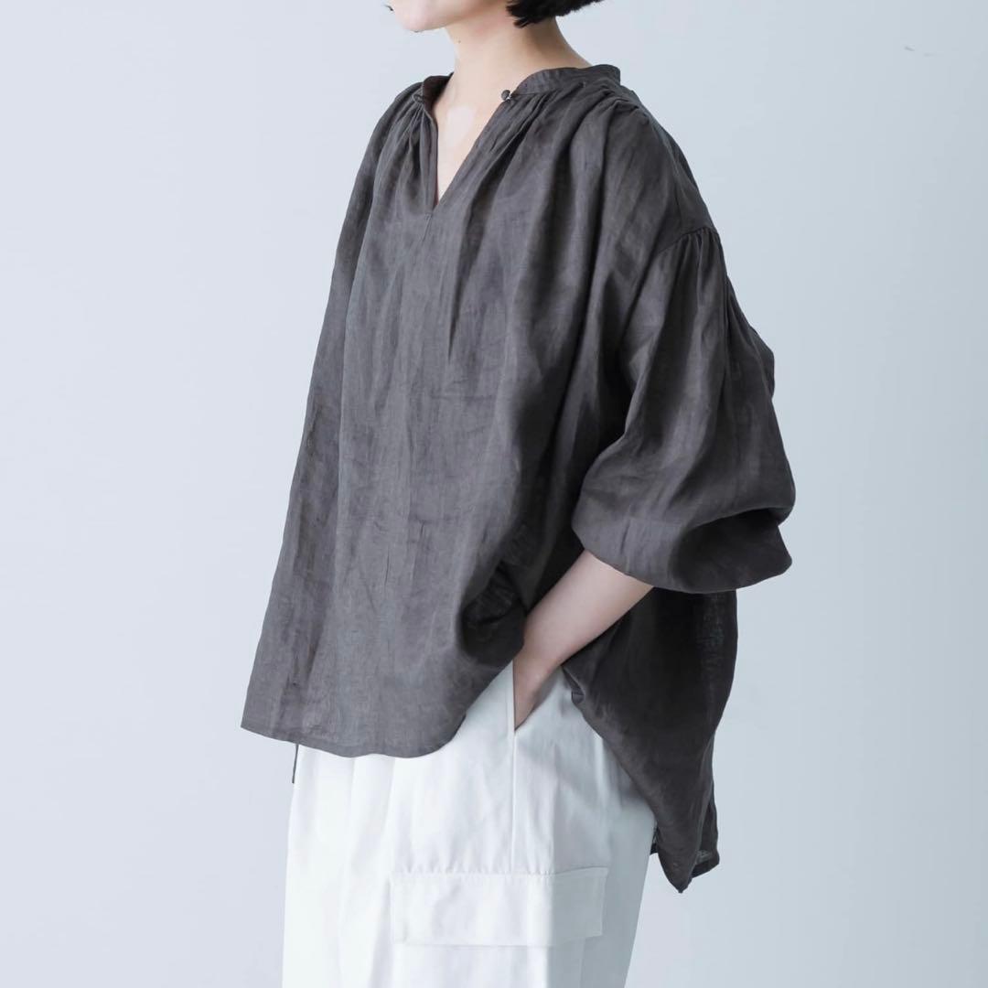 かぐれ 長袖リネンスモックブラウス - メルカリ