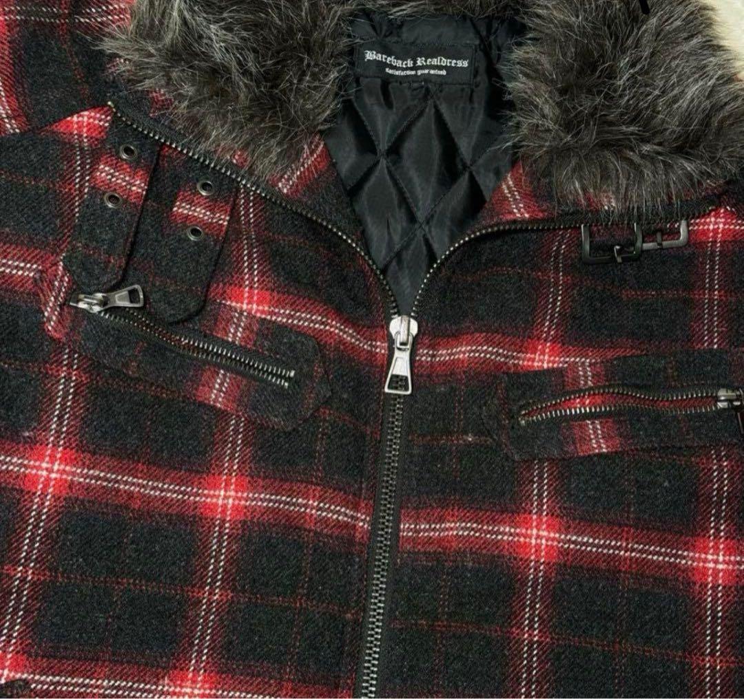 ゴシックパンク Y2Kファーコート ボアジャケット ギミック00s