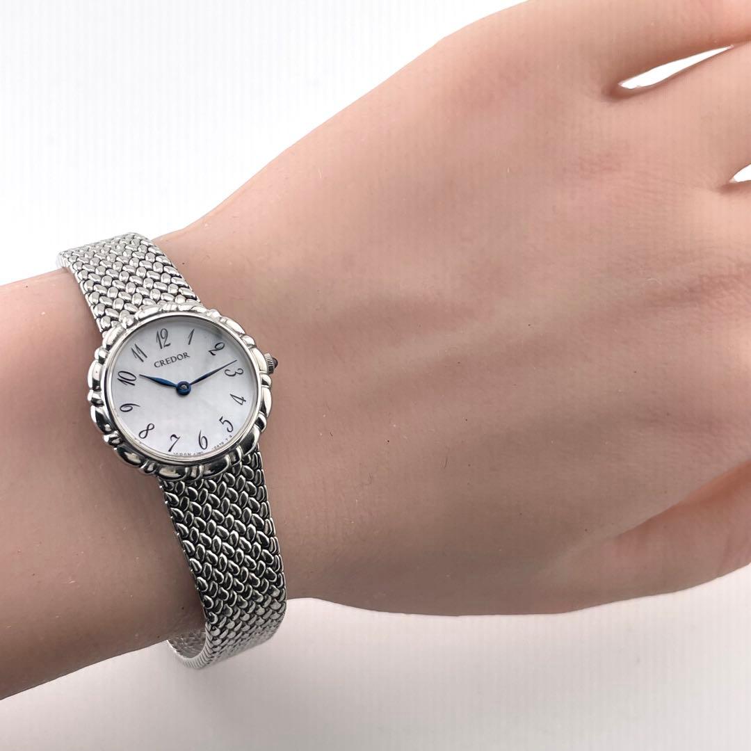 稼働/新品電池】セイコー クレドール シグノ シェル文字盤 腕時計