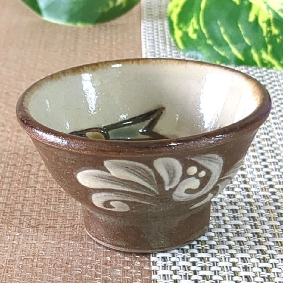 沖縄やちむん 壺屋焼 宮陶房 宮城須美子 海老 魚紋 お猪口3点セット