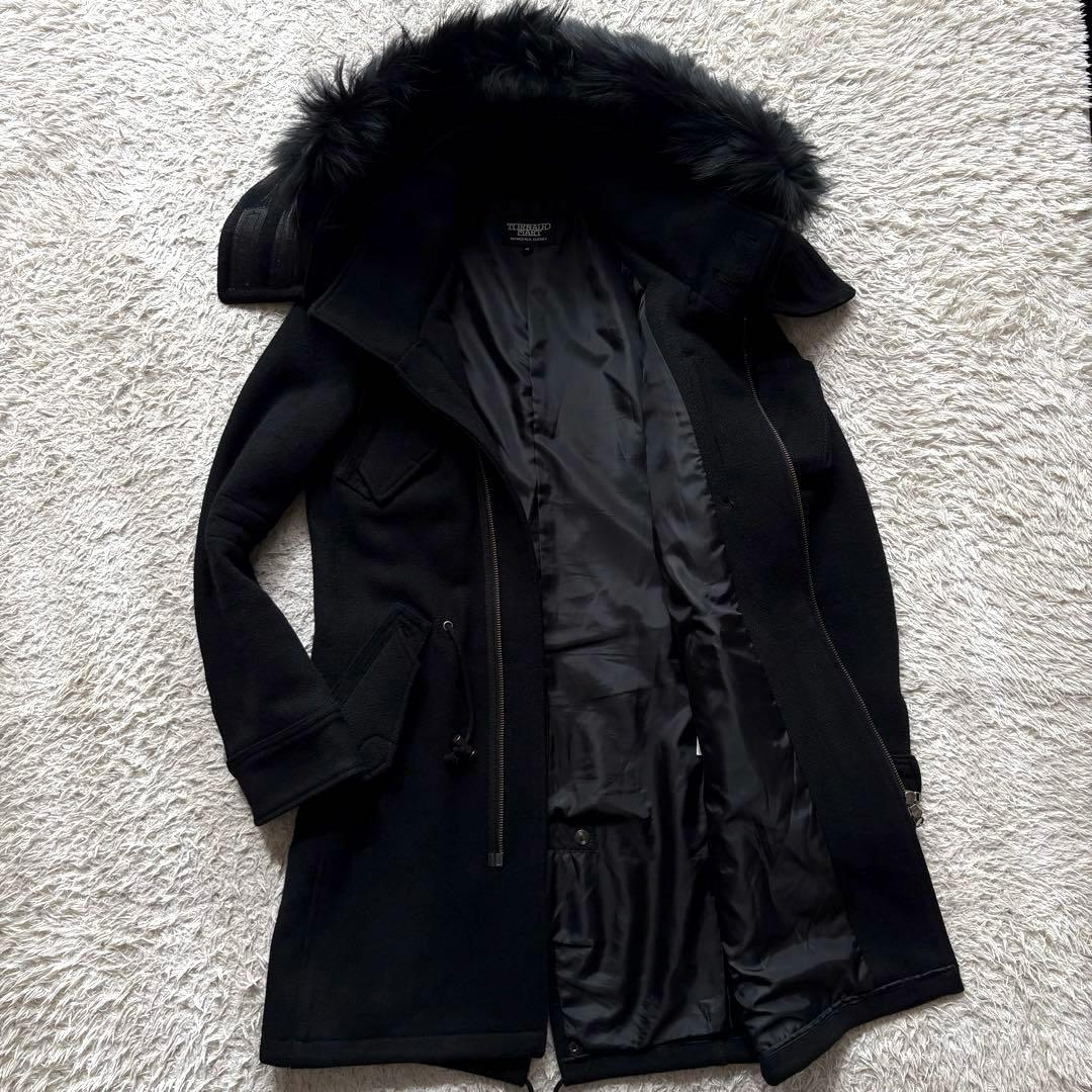 TORNADO MART モッズコート ダブルジップ ラクーンファー 黒 フード TORNADO MART∴ファーコンビモッズコート | トルネードマート(TORNADO